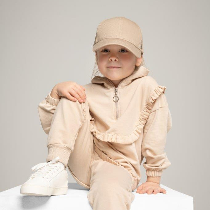 Minimalist Beige Cotton Cap