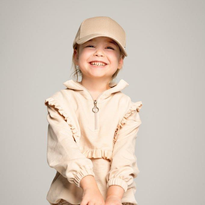 Minimalist Beige Cotton Cap